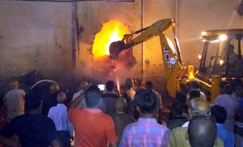 Cardboard factory devastated by fierce fire