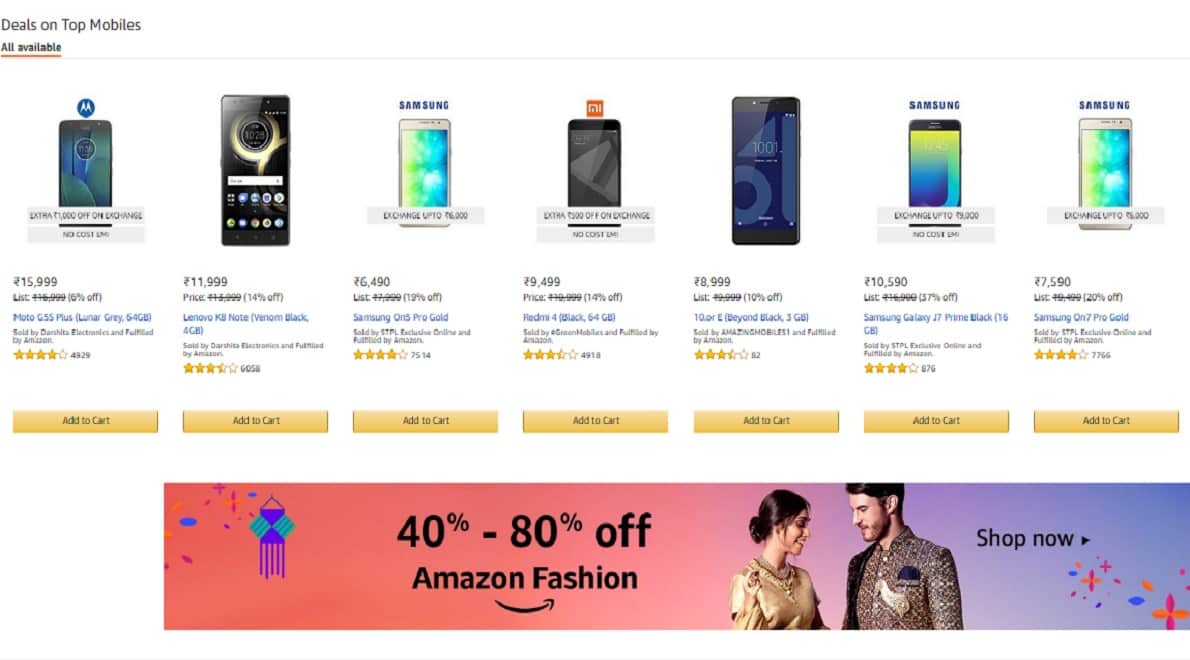 Amazon Great Indian Festival sale here are the top deals on mobile