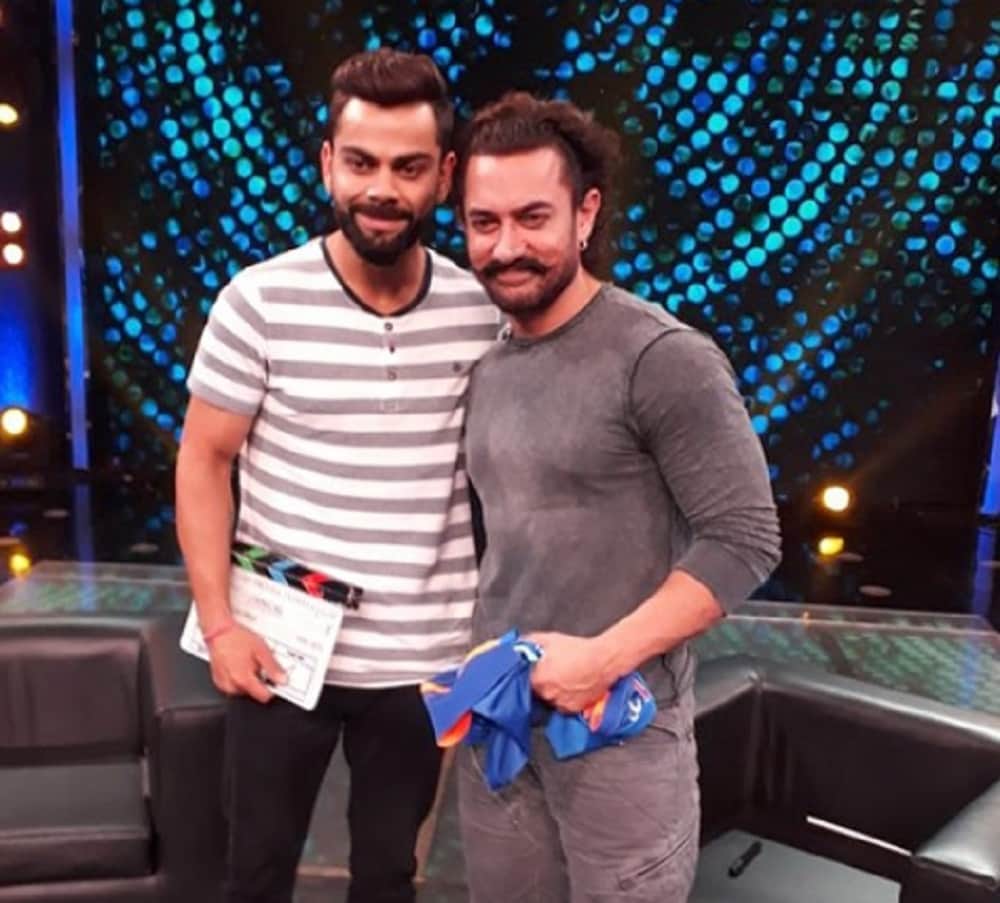 Aamir Khan and Virat Kohli seen together for the promotion of upcoming film secret superstar