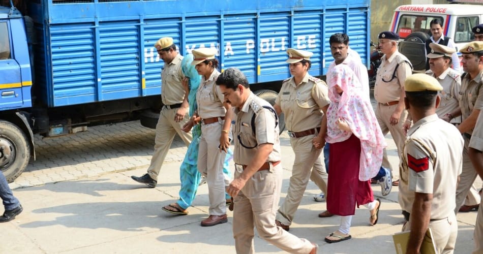 ram rahim sentenced, honeypreet insan taken to punjab