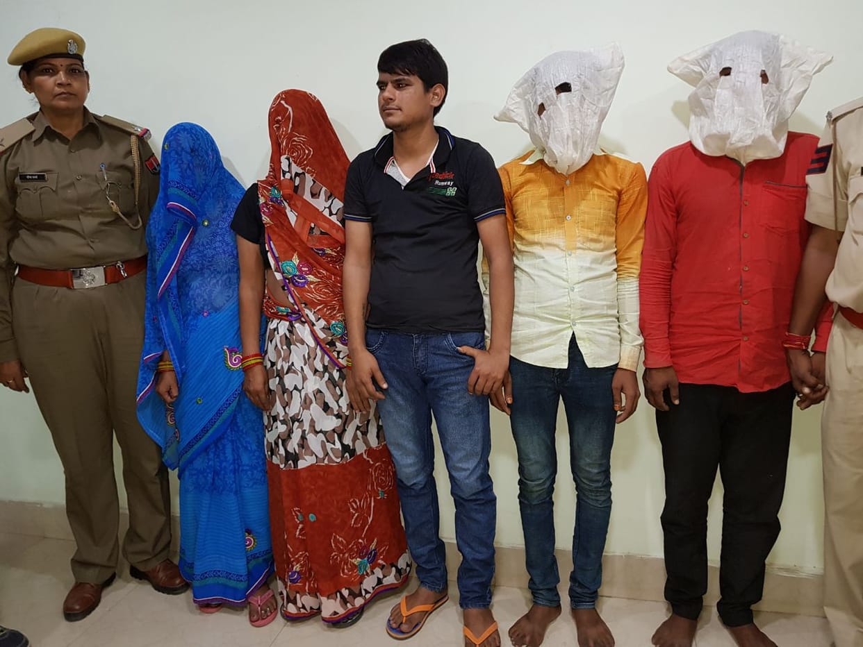 blind murder case open in rajasthan, five accused arrest including two sharpshooter of up