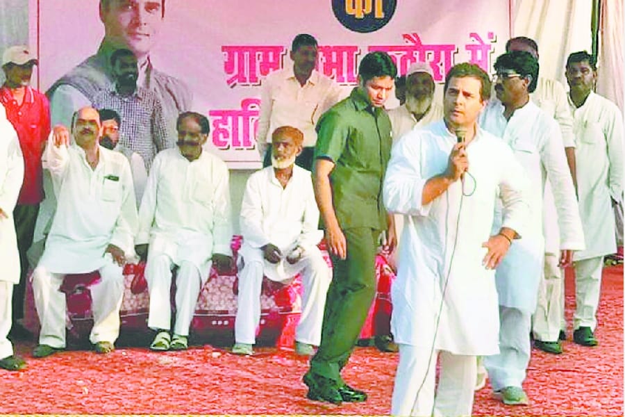 rahul gandhi did durga pooja in amethi.