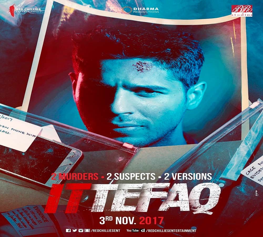 Sidharth Malhotra Sonakshi Sinha First look posters of Ittefaq 