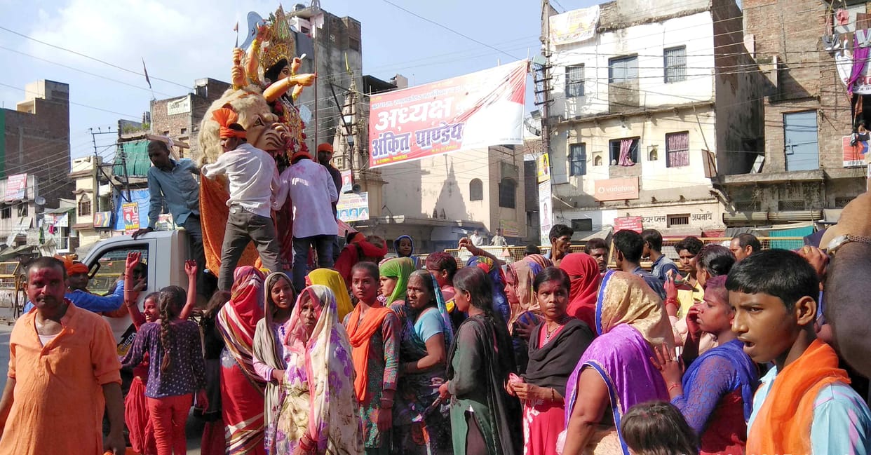 मां दुर्गा की प्रतिमा का हुआ विसर्जन
