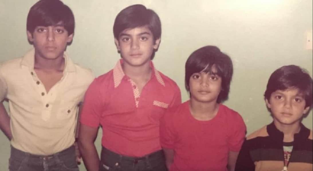 Salman khan shares a throwback picture with sohail khan arbaaz khan and alvira khan