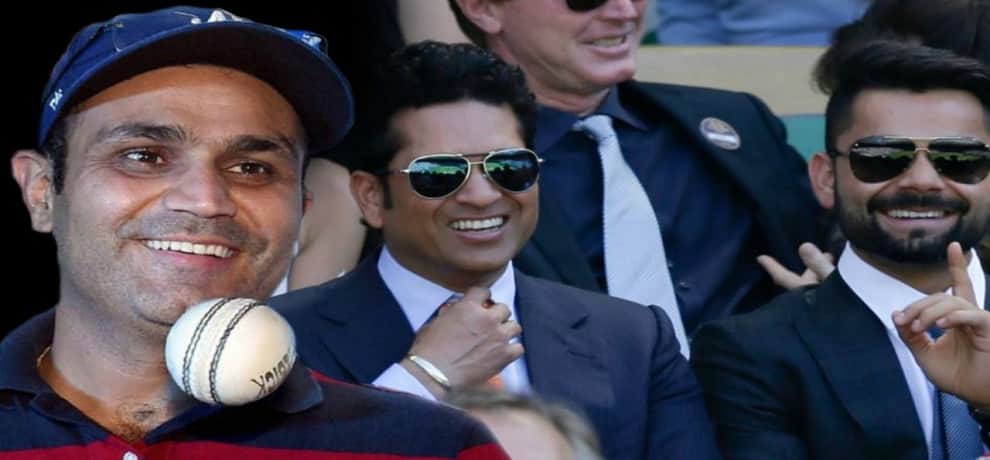 virender sehwag and sachin tendulkar pic viral as being ram and hanuman with hammer