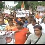 BJP protest over assault on party workers and state president Dilip Ghosh