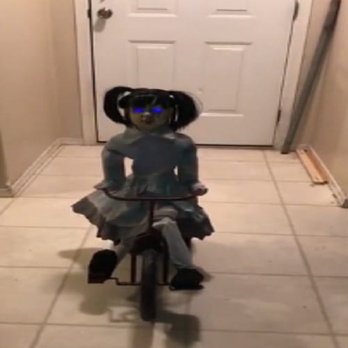 this blue eyes halloween doll makes you feel horrible 