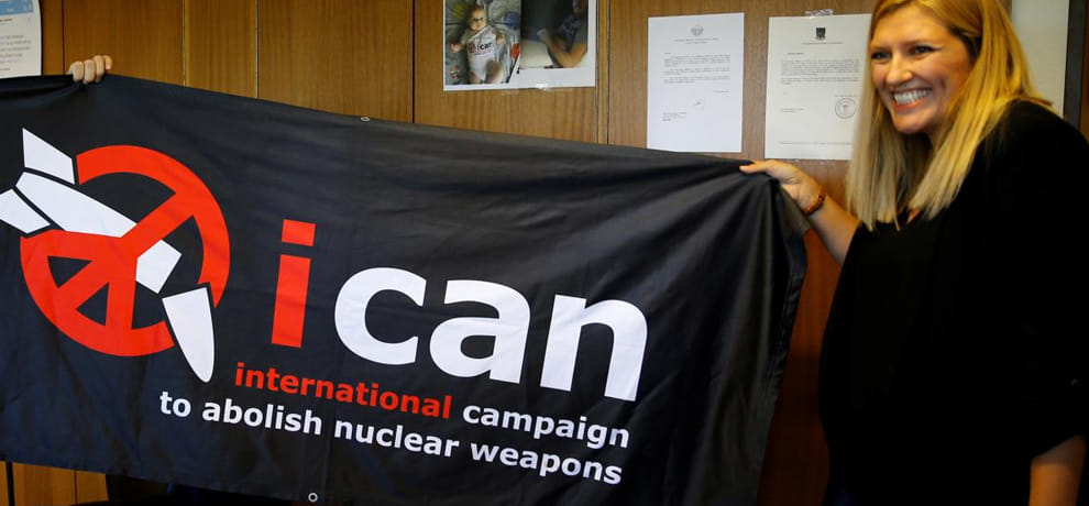 2017 peace nobel prize given to ICAN who works to finish nuclear weapons of world