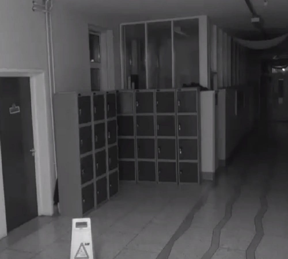 Irish secondary school corridors CCTV caught something unusual on camera 