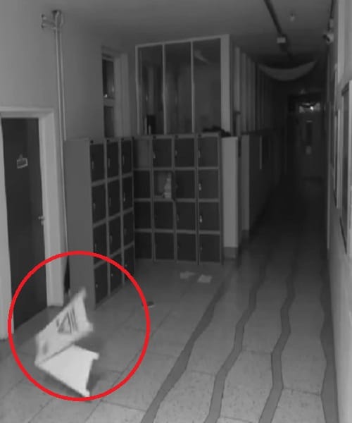 Irish secondary school corridors CCTV caught something unusual on camera 