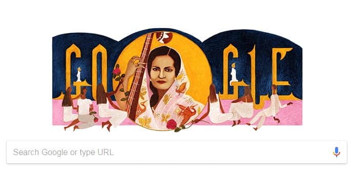 google creates a special doodle on the 130th birthday of gazal singer begum akhtar