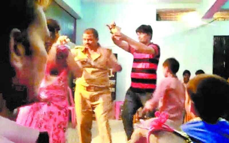 cop suspended for dance with dancer in birthday party