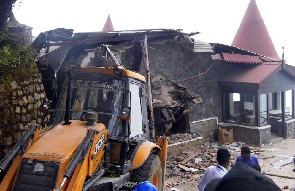 After sachin house one more encroachment Collapse in mussoorie