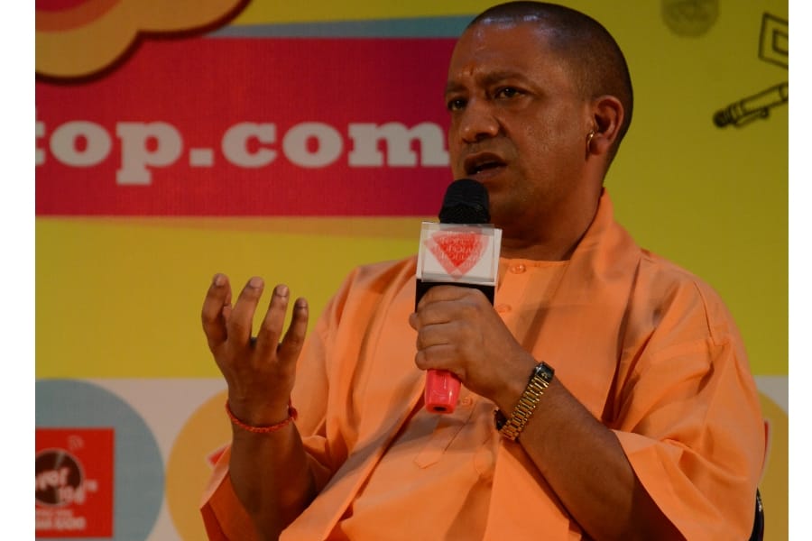 chief minister yogi adityanath in a chat show.