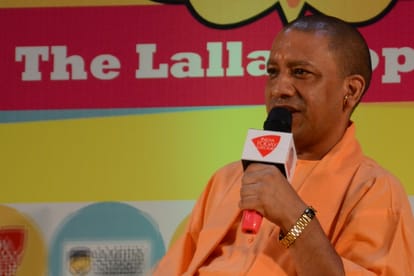 chief minister yogi adityanath in a chat show.