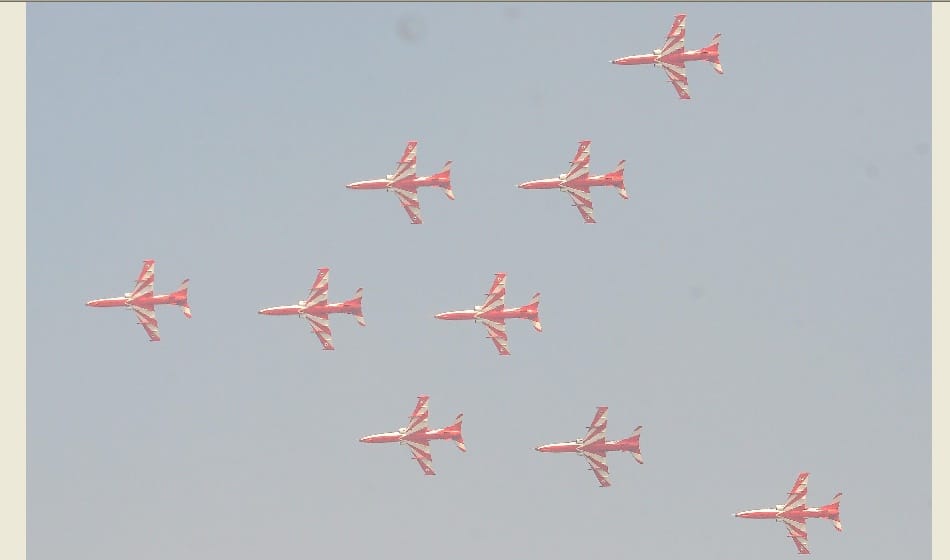 air show on airforce day at hindon airbase