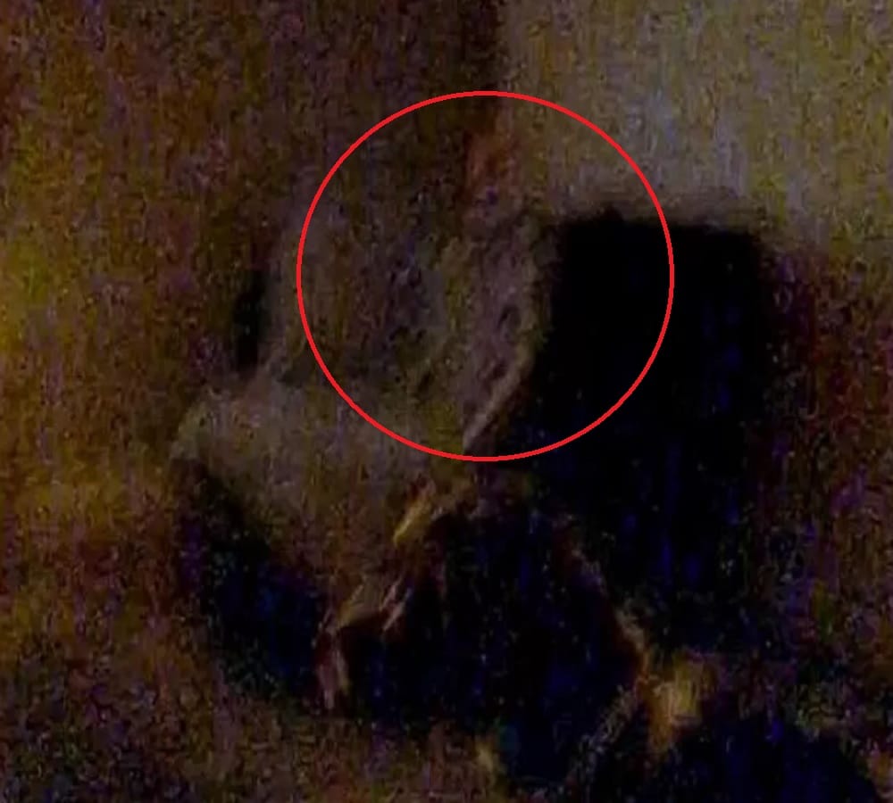 girl captured ghost sitting on the armchair  