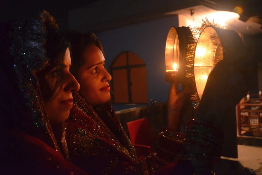 karwachauth celebration in Lucknow.