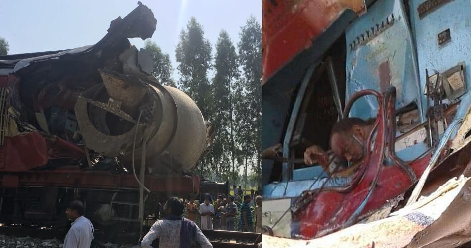 passenger train collision with trala at firozpur fazilka track, train driver killed