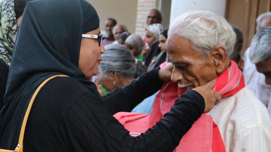 karwachauth festival celebrated at old age home
