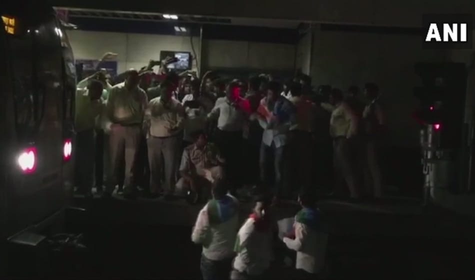 Delhi: NSUI members protest over metro fare hike, inside Vishwa Vidyalaya metro station