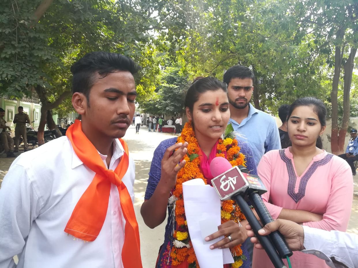 abvp wins agra university election