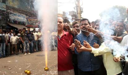 cracker sellers on hunger strike showed protest by burning crackers