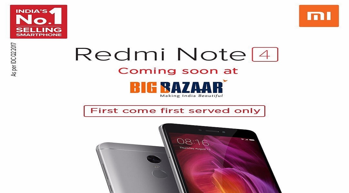 Xiaomi Redmi 4 and Redmi Note 4 to be available at Big Bazaar
