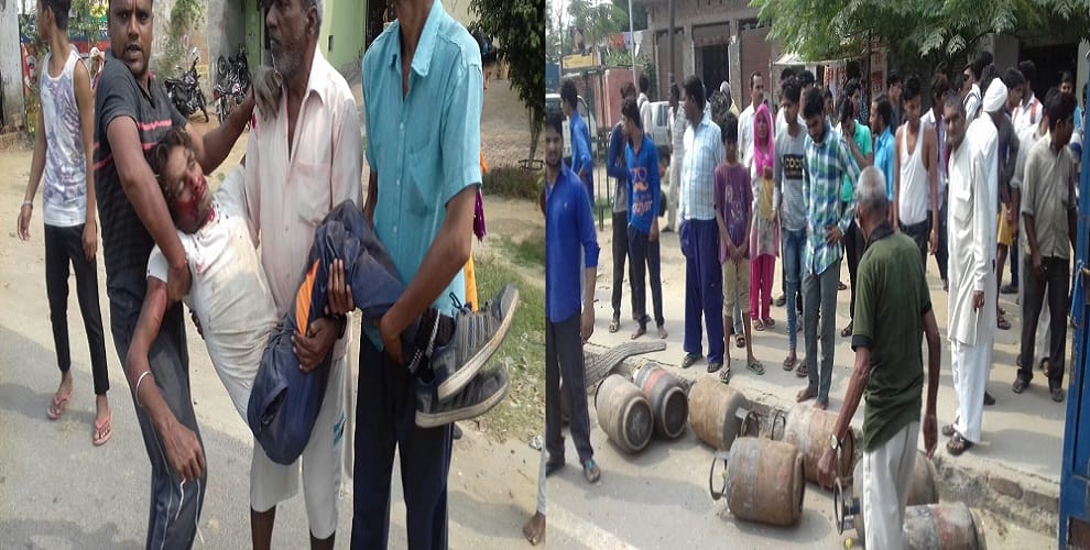 Bus collided with a tank filled with gas cylinders, a big accident