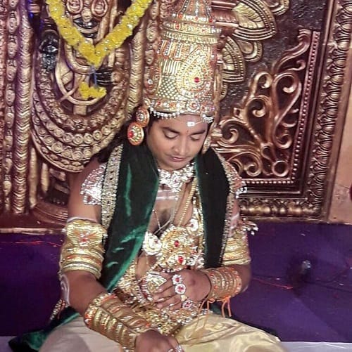 Andhra Pradesh bizarre wedding groom and bride dress up as gods