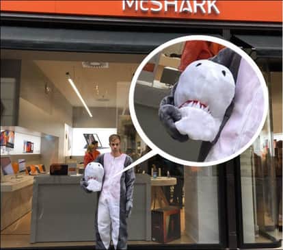 Man dressed as shark arrested after Austria ban burka