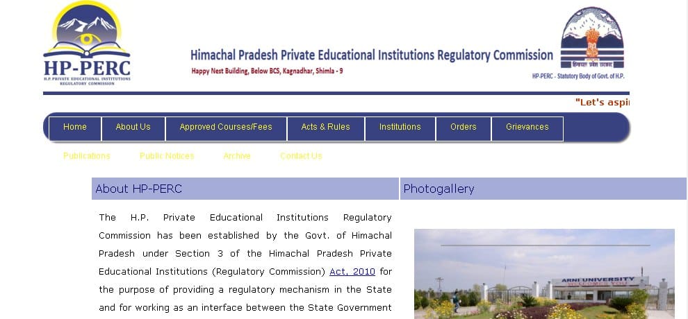 Himachal Private Educational Institutions Regulatory Commission directions