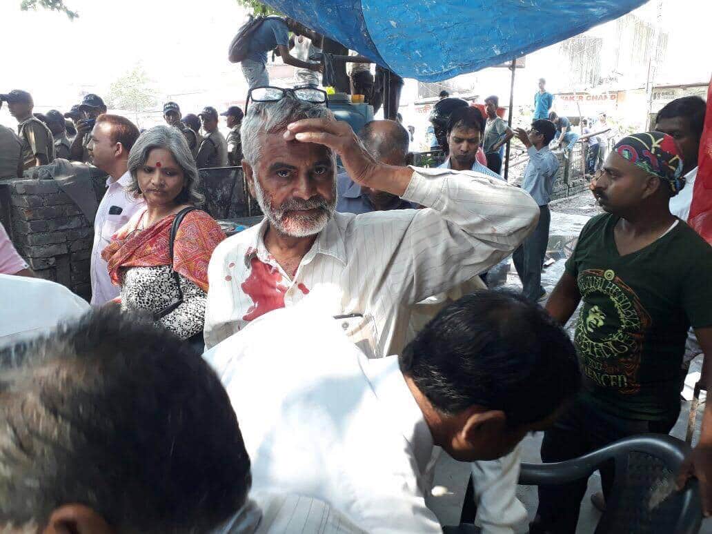 vampanthi leader injured in bjp protest