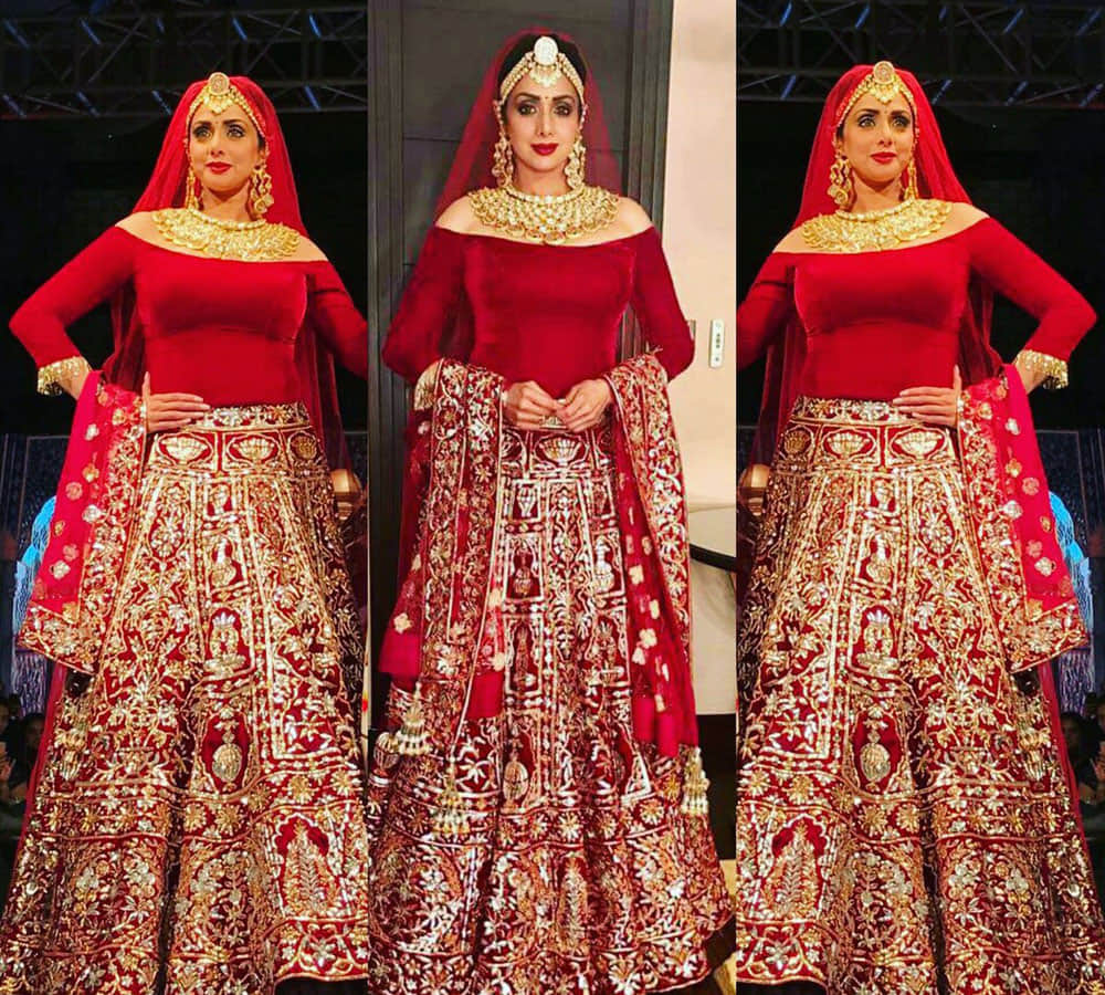 Sridevi 54 year old Bollywood DIVA looks breathtakingly beautiful in a bridal wear