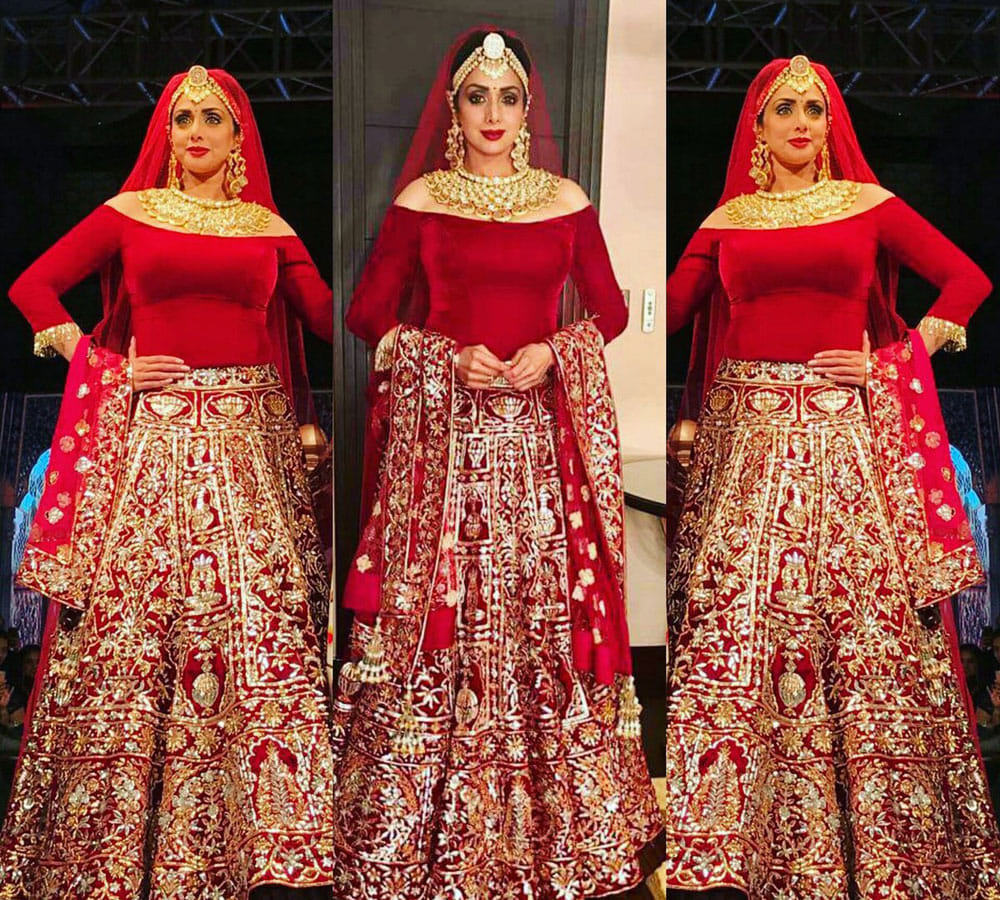 Sridevi 54 year old Bollywood DIVA looks breathtakingly beautiful in a bridal wear