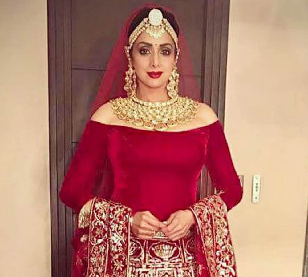 Sridevi 54 year old Bollywood DIVA looks breathtakingly beautiful in a bridal wear