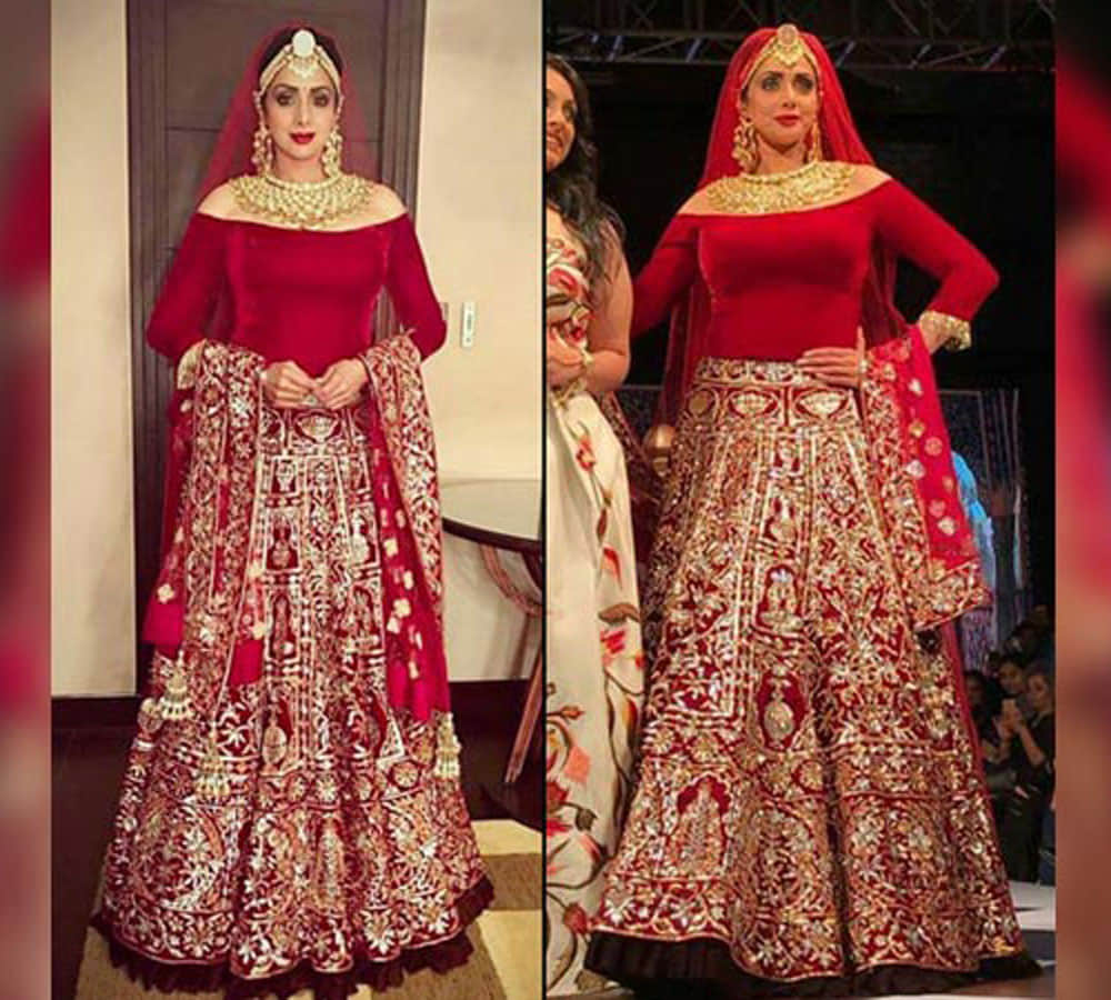 Sridevi 54 year old Bollywood DIVA looks breathtakingly beautiful in a bridal wear