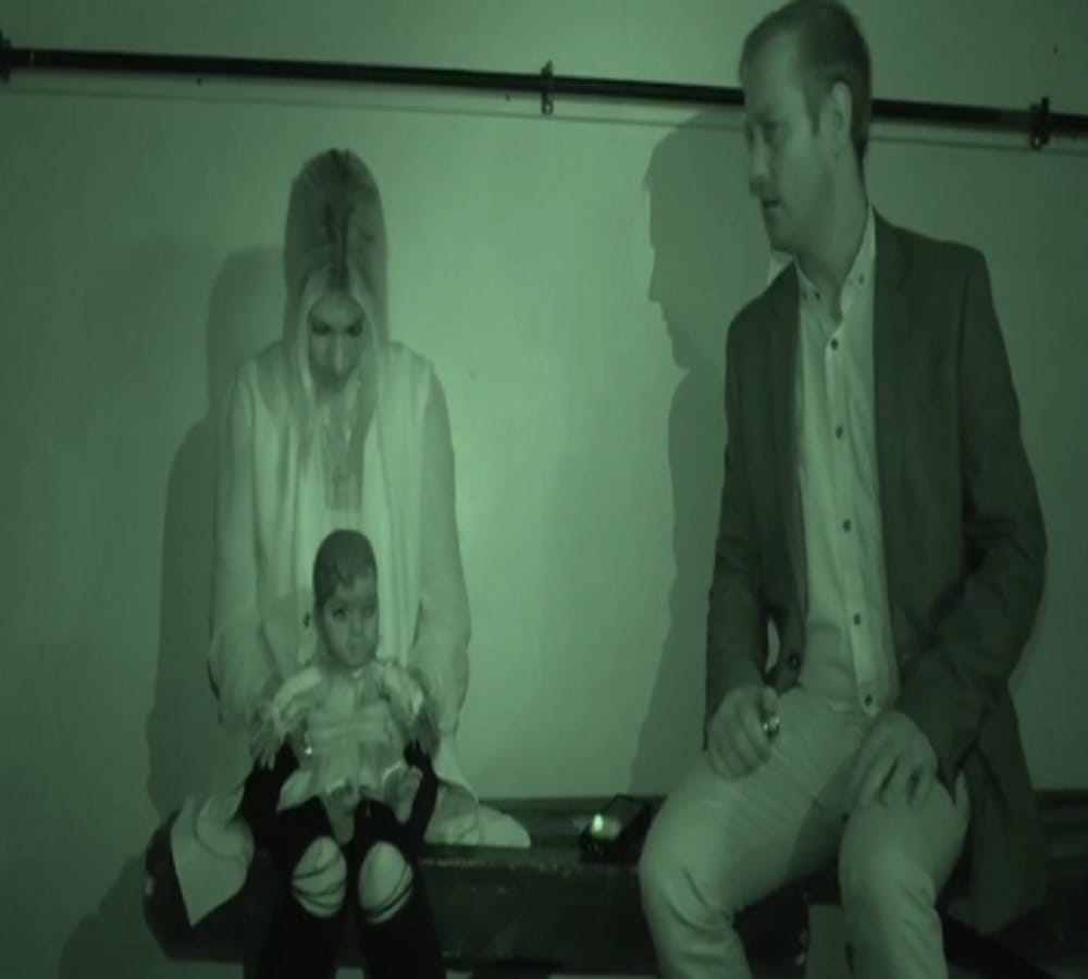 paranormal investigator throws across room by possessed wife