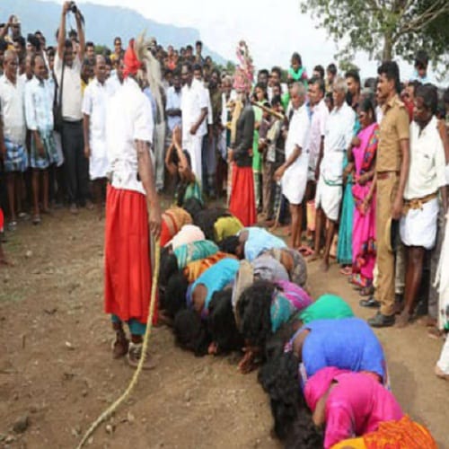 for not having regular periods Achappan Temple priest whipped to woman on the name of tradition  
