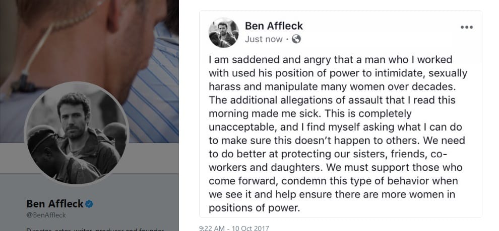 Oscar Winning Star Ben Affleck Apologizes for molesting an actress 
