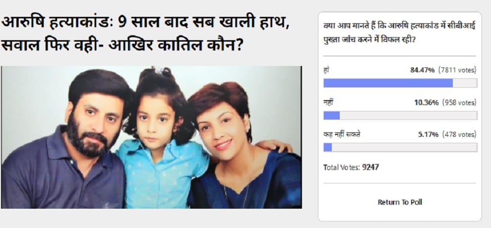 Amar Ujala Poll: CBI fails to probe Aarushi murder Mystery