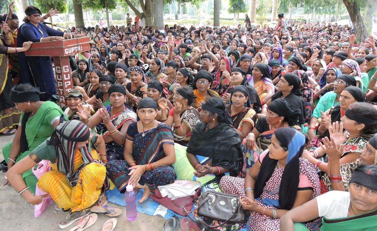 protest with Black band