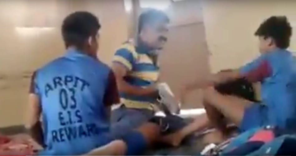 Teacher mercilessly hits two students with shoe in Rewari