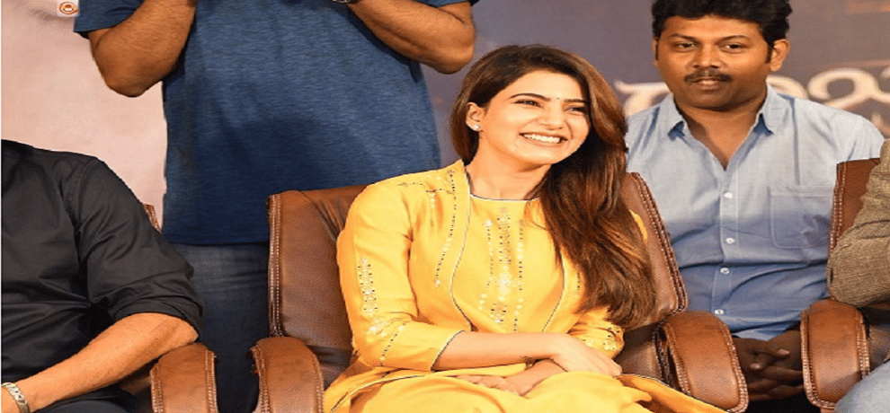first press conference of Samantha Ruth after marriage, she's looking so cute