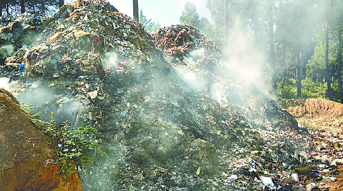 Here the waste is being burned down