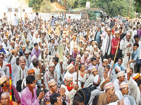 Demonstration of farmers on drought and debt issue