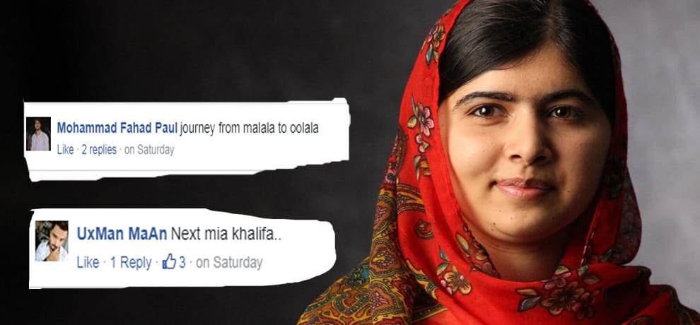 Malala Yousafzai photo wearing jeans jacket UK get trolled compare with porn star mia khalifa