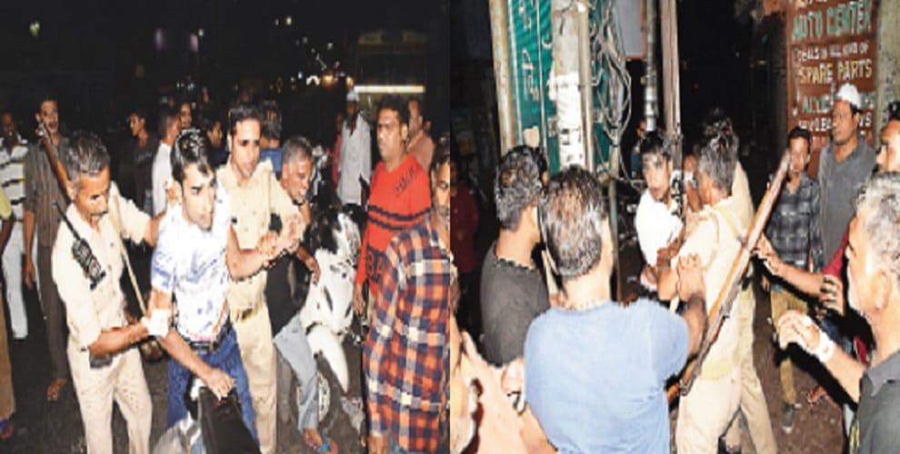 Firing on students, pushing the police off the attacker