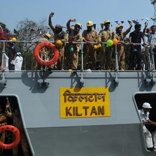 know about INS kiltan who is commssioned by niramla sitaraman in navy at vishakhapatnam port